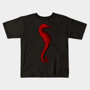A Red Seahorse Kids T-Shirt